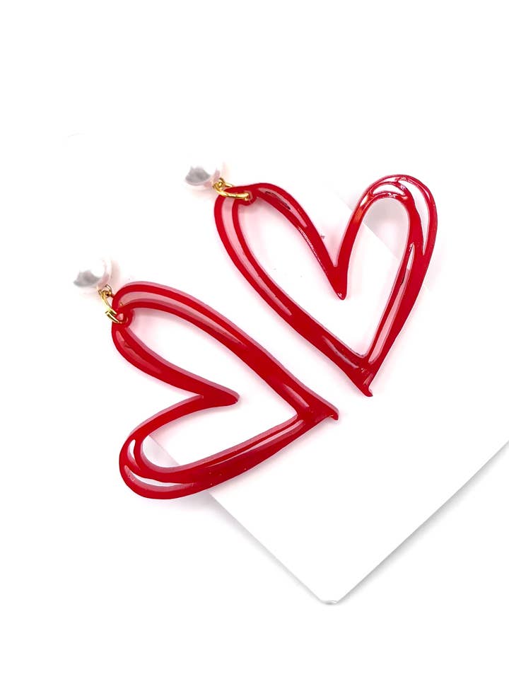 Valentines Heart Earrings for wholesale by Cora's Den
