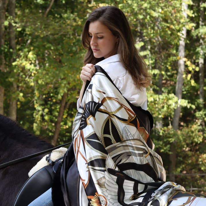 Black Faux Fur Equestrian Blanket for wholesale by Pretty Rugged
