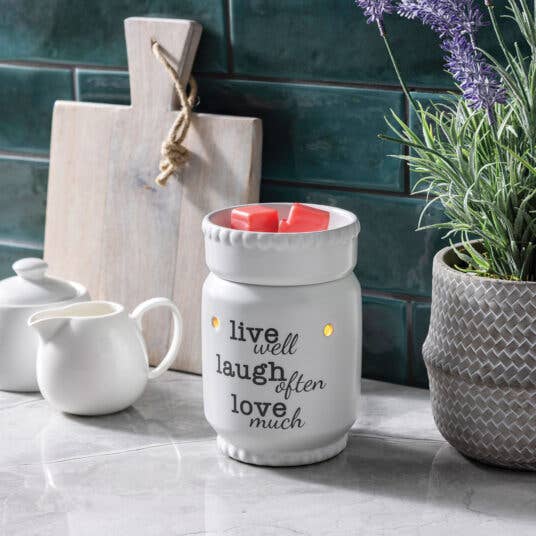 Candle Warmers Etc. Duftlampen & Kerzen - Wholesale Wax Warmer - CANDLE WARMERS® LIVE LAUGH LOVE fragrance lamp electric white