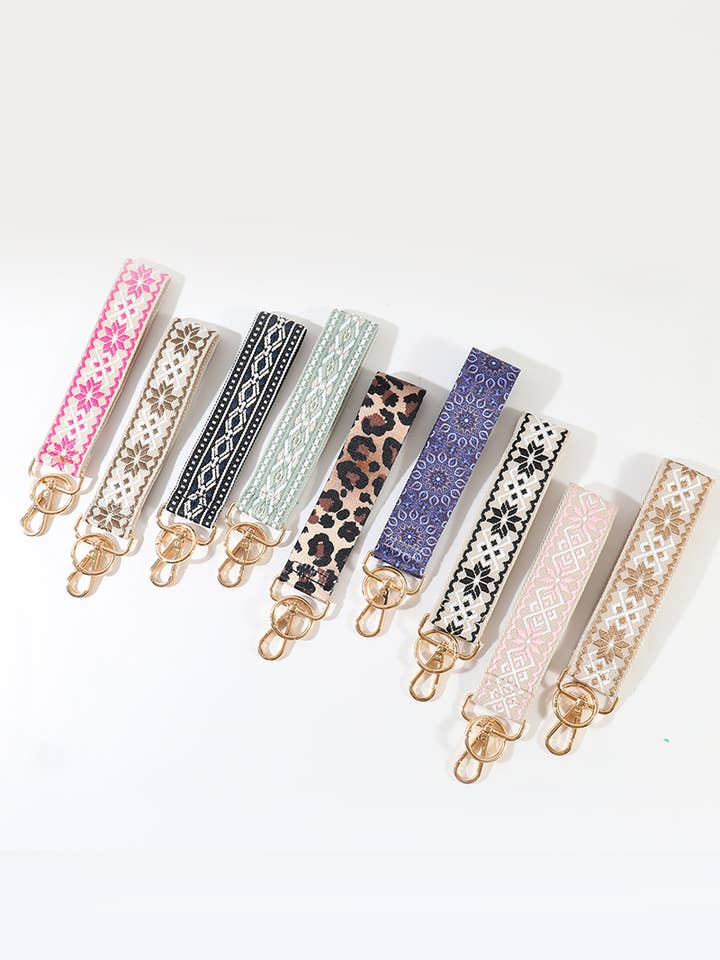 Jacquard Weave Wristlet Keychains for wholesale by Vanilla Monkey
