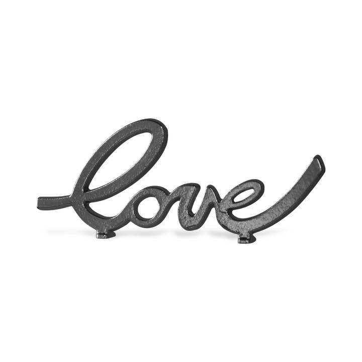 Cheungs Home Decor - Wholesale Decorative Tabletop Object - Roven Cast Iron Sign - Calligraphic Love Table Decor