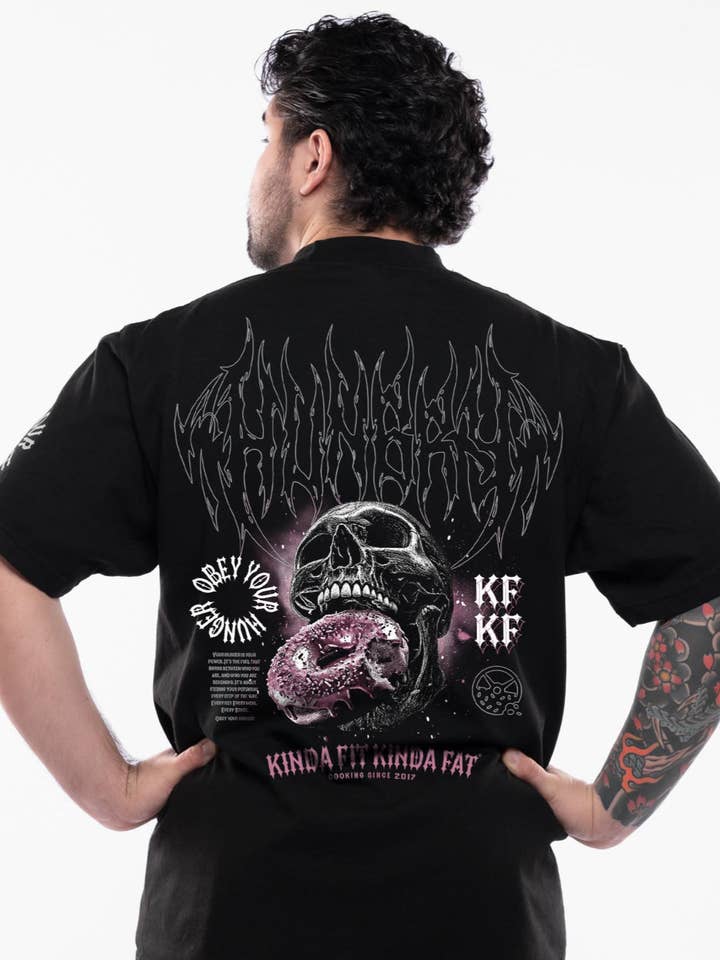 T-shirt surdimensionné premium Skull Crusher pour la vente par Kinda Fit Kinda Fat