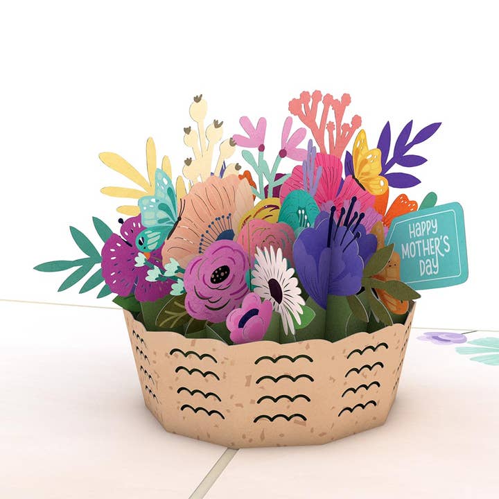 Mother's Day Basket Card, 5x7" Pop-up card, Flower (-62%) for wholesale by Lovepop Cards