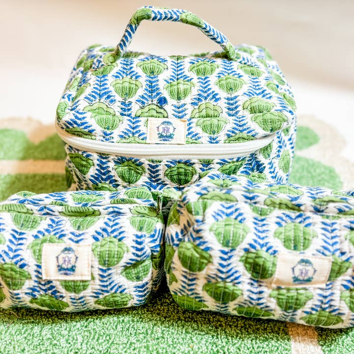 Heart of Grace – Großhandel Schmink-/Kosmetiktasche – Green Blooms Kosmetiktaschen, 3er-Set