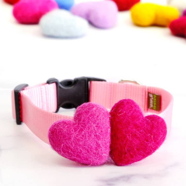 Mimi Green - Wholesale Pet Collar - Dog - We Heart You Dog Collar Accessory (Double) 7 Color Combos10
