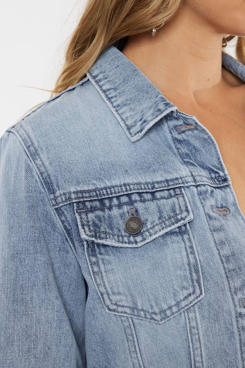 LICHT ÖFFNEN SIE PACK CLASSIC FIT PEPLUM DENIMJACKE-KC7369L für den Großhandel auf Faire6