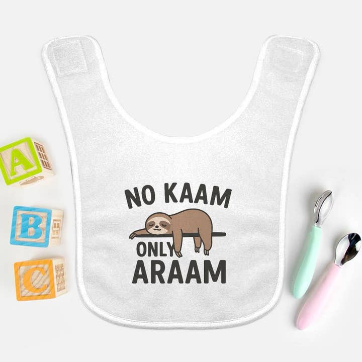 "Inget arbete, bara vila" Babyhaklapp för wholesale av Smriti Designs Gift Shop