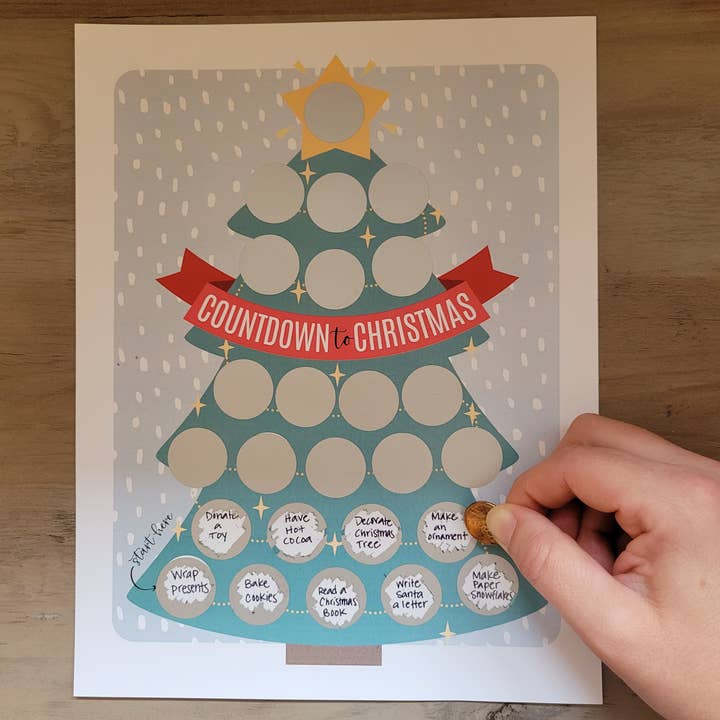 Scratch Away - Wholesale Advent Calendar - Scratch OFF Christmas Tree Advent Calendar2