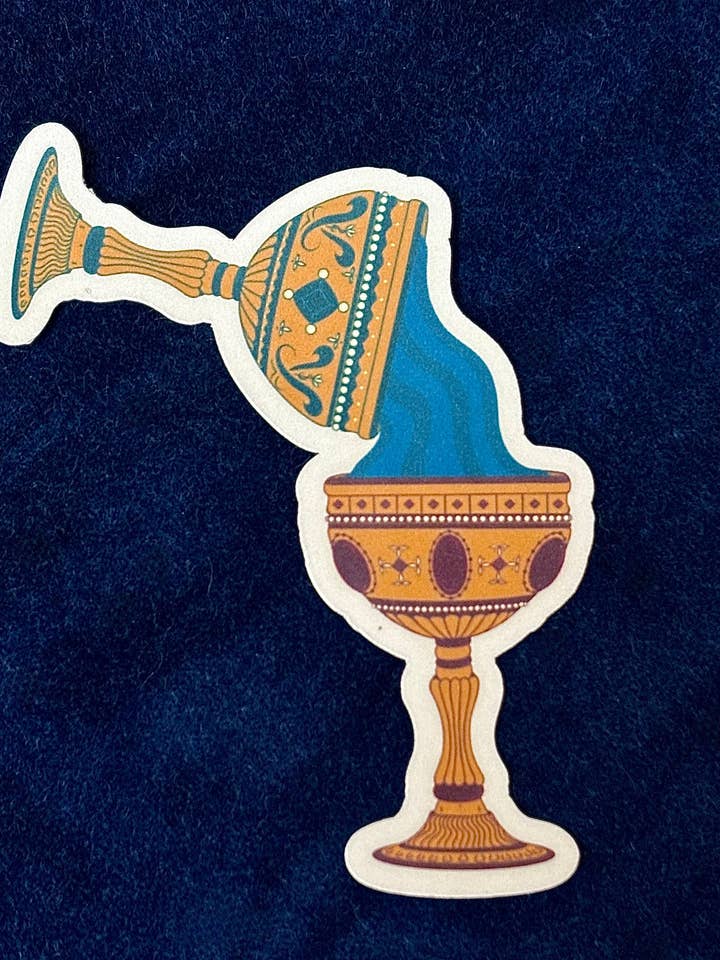 Vous remplissez ma coupe Autocollant – Gothique, Deux de Coupes, Inspiré du Tarot pour la vente par Petrichor & Co.