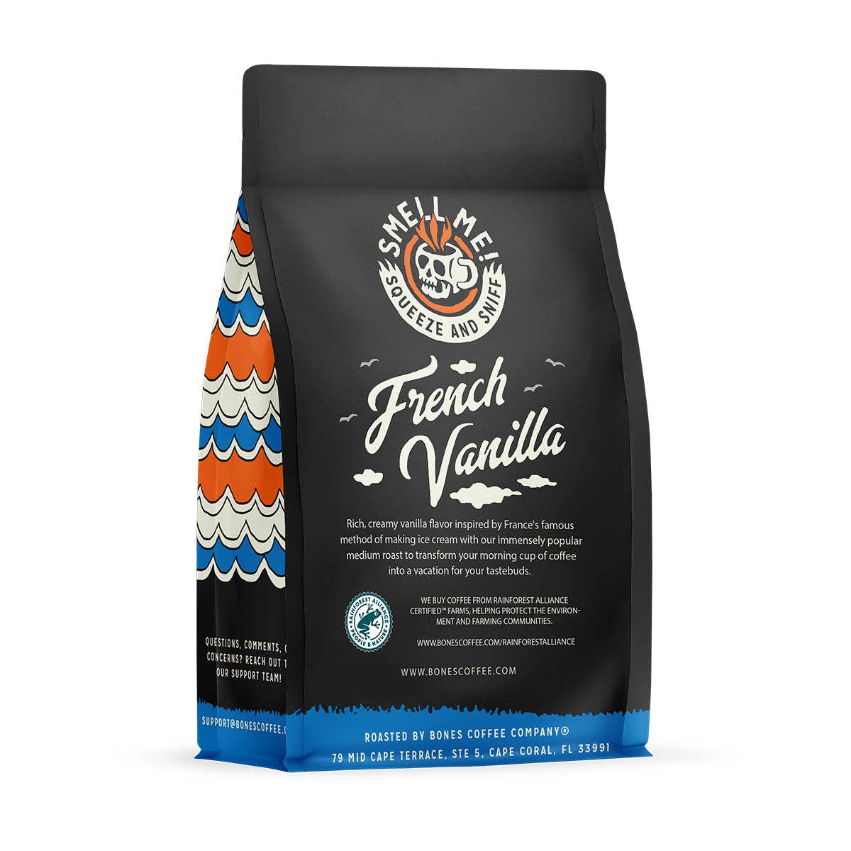 Bones Coffee Company - Vendita all'ingrosso Caffè in grani - Caffè francese aromatizzato alla vaniglia | 12oz | Chicco intero e macinato5