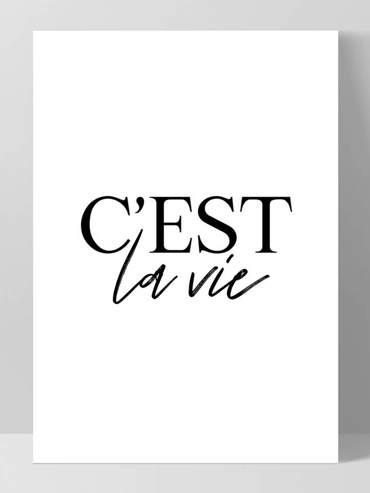 Impressão de arte de parede com cotação francesa. É La Vie. Impressão Artística por atacado de PRINT AND PROPER