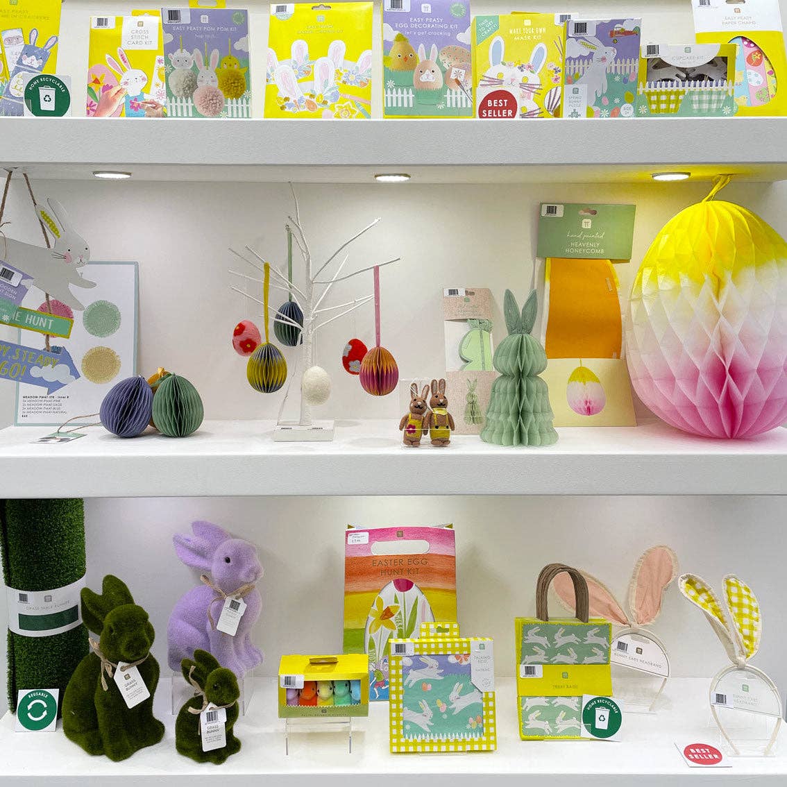 Talking Tables USA - Wholesale Decal - Party Decorations - Lilac Grass Bunny Decoration - 9" | Easter Decor |3