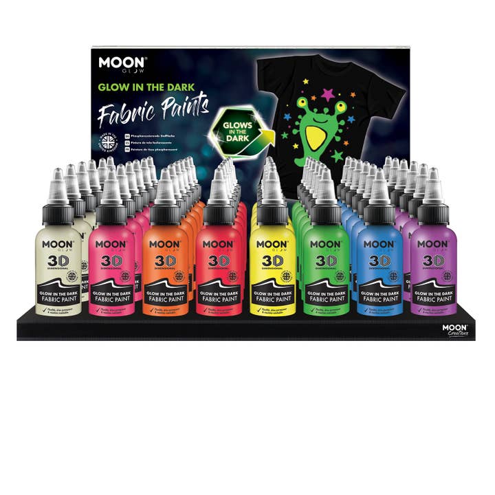 Glow Fabric Paint 48 Full Display for wholesale by Moon Makeup