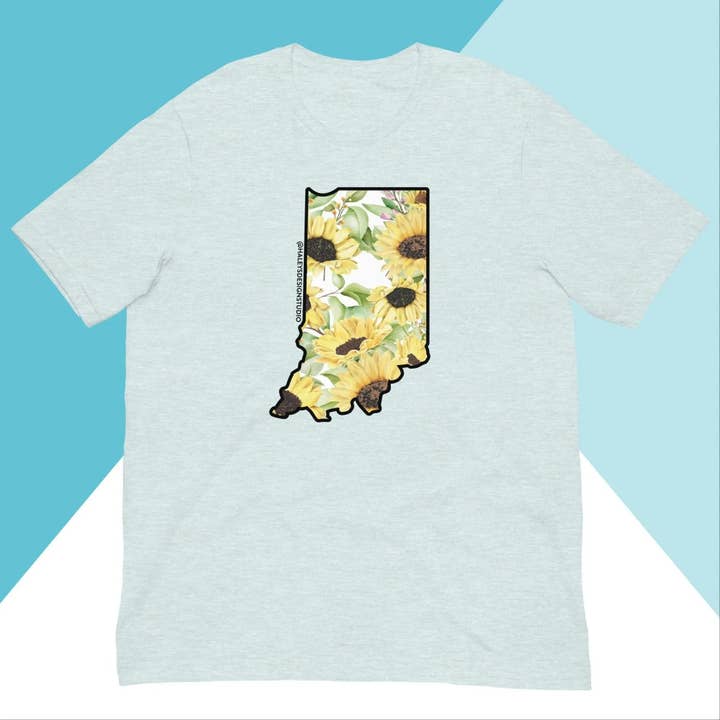 Camiseta Unissexo Indiana Sunflower Iowa por atacado de North Owl Apparel