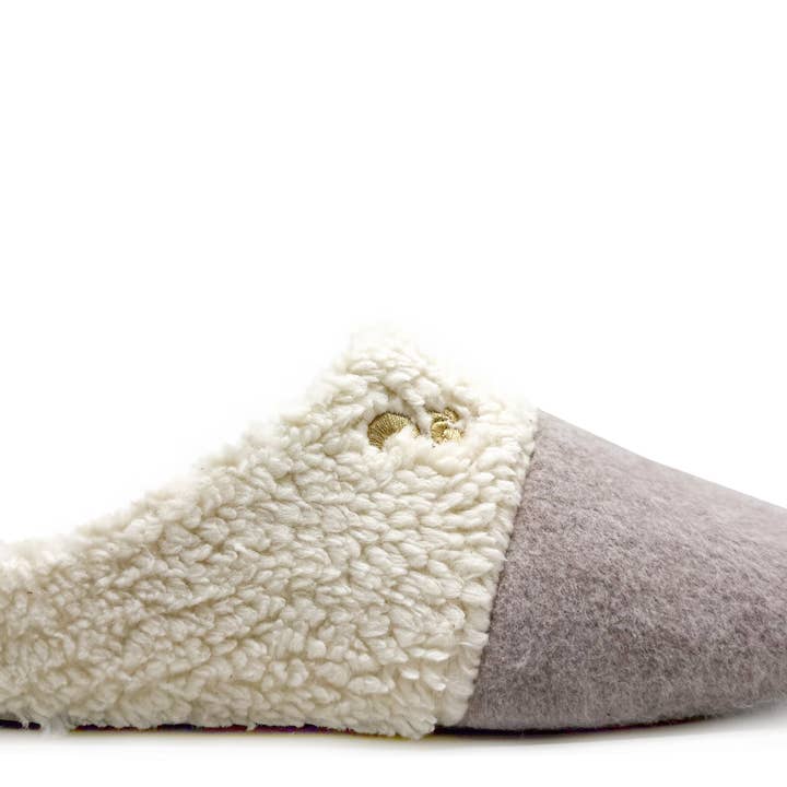 thies 1856 ® Pantofole Teddy Mix Organiche vegane taupe per la vendita all'ingrosso da parte di thies