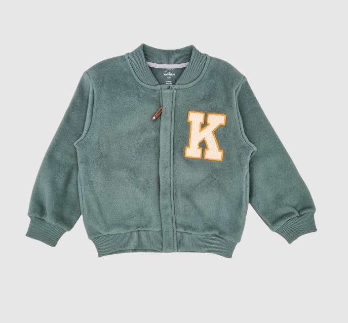 Kapbula Organics - Wholesale Bomber Jacket - Kids - Adventurer Organic Fleece Bomber Jacket Green