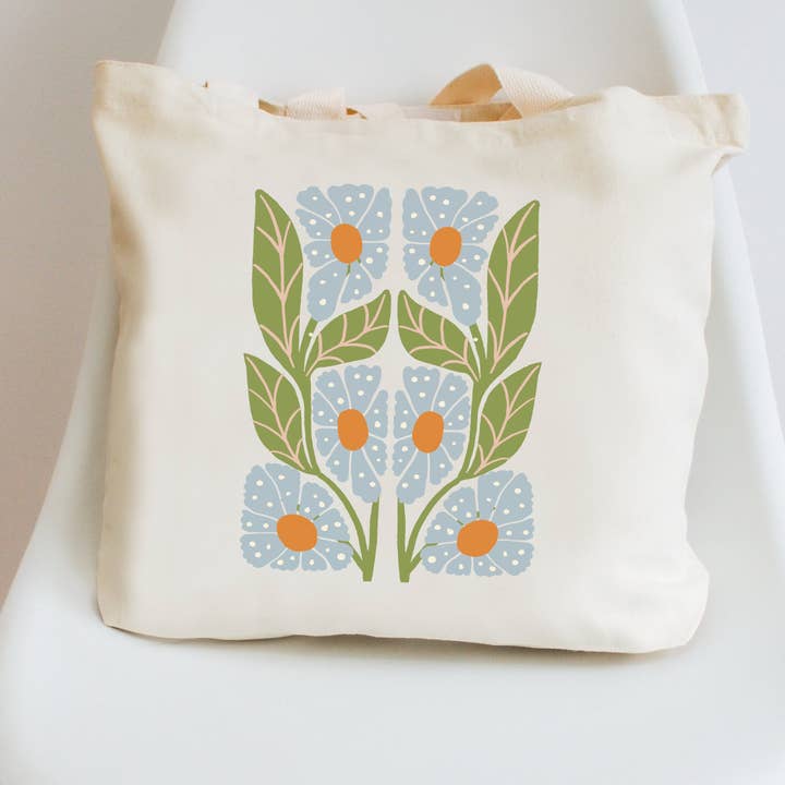 Boho Flower Tote Bag Canvas Floral Beach Bags for wholesale by P E T I T R U E