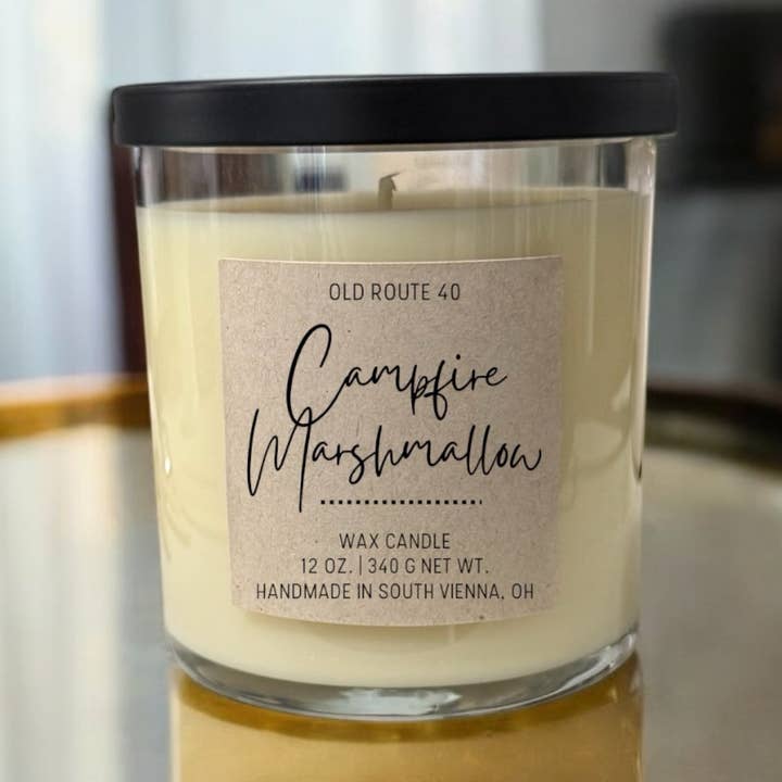 Campfire Marshmallow Candle for wholesale by Old Route 40