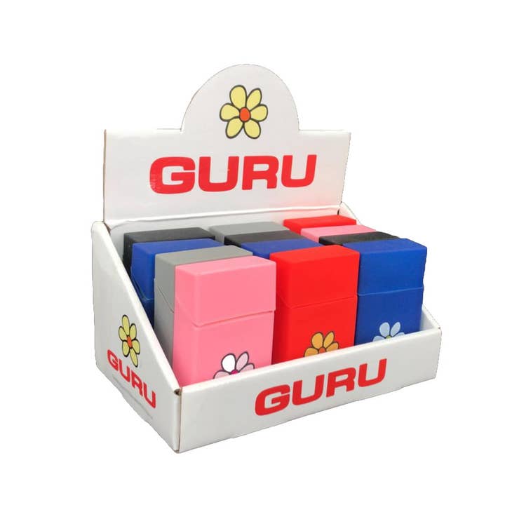 ALBAsrls - Venta al por mayor Pitillera - Portacigarrillos de silicona GURU colores surtidos (CAJA 12 PIEZAS)