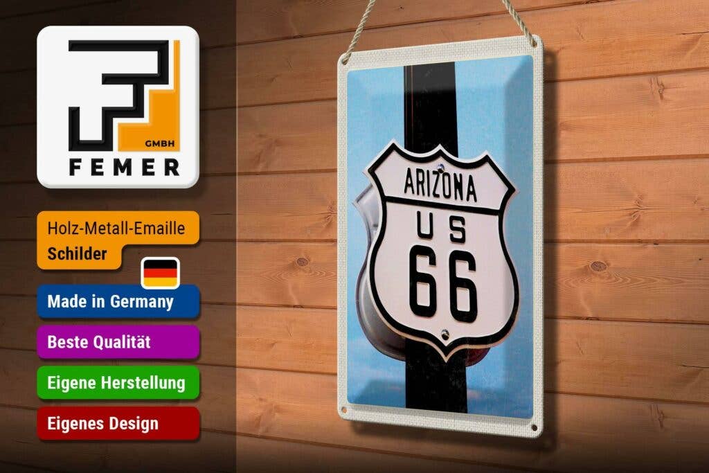 Femer - Wholesale Sign - Tin sign travel 20x30 cm America USA Arizona road route 66 sign tin sign2
