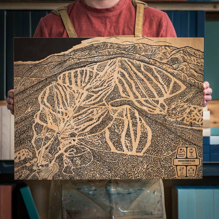 Northstar, California Ski Trail Map for wholesale by Benoit's Design Co.