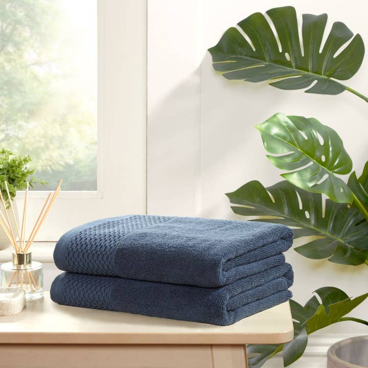 Set di 2 Asciugamani in Cotone 100% Eden Weave (80x50 cm) per la vendita all'ingrosso da parte di Rapport Home Furnishings Limited