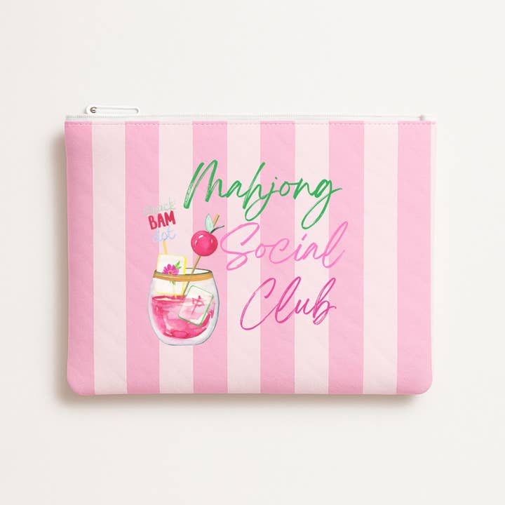Aspen Lane - Wholesale Pouch - Women's - Mahjong Pouch | Mahjong Social Club Flat Zip Mahjong gift1