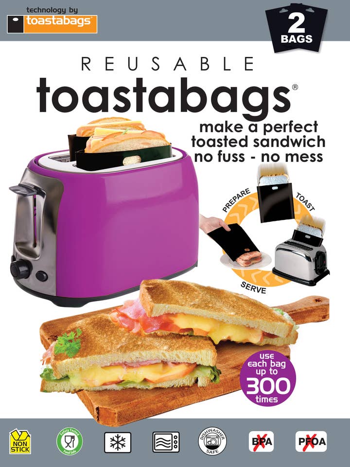 sacos para torradas pretos 300 utilizações 2 unidades por atacado de Planit Products