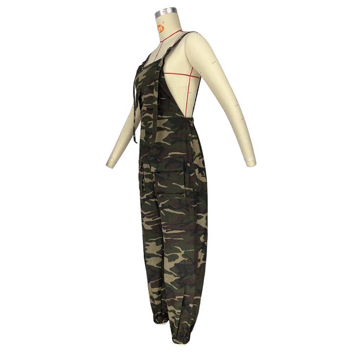 green Streetwear Loose camouflage overalls for wholesale on Faire5