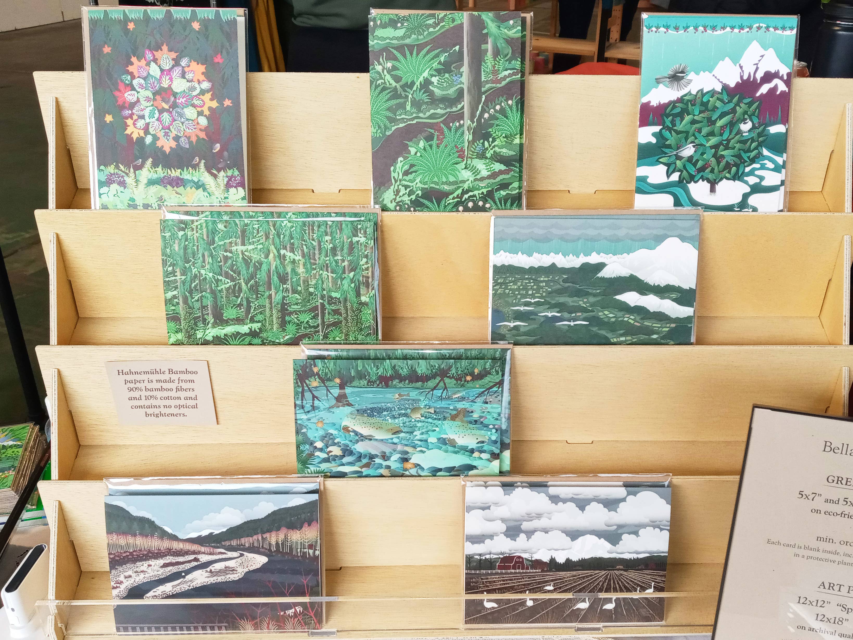 Bella Blue Designs - Wholesale Season's Greetings Card - Greeting Card on Bamboo Paper - Chickadee Winter Berry, 5x7"3