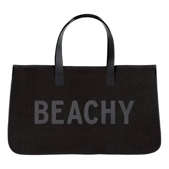 Black Canvas Tote - Beachy for wholesale by Santa Barbara Design Studio by Creative Brands