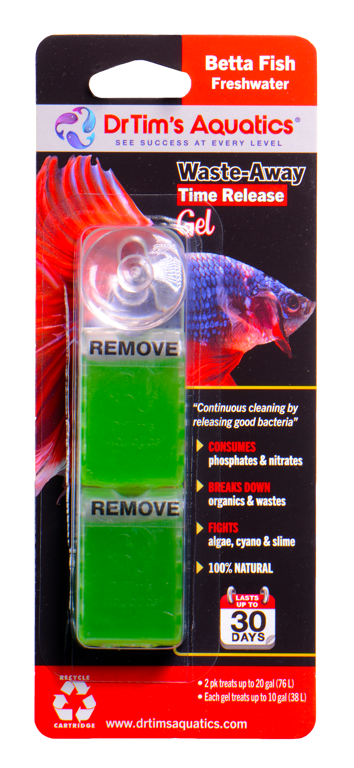 DrTim's Aquatics - Wholesale Pet Supplement - Not Cat/Dog - Betta Waste-Away Gel SM2