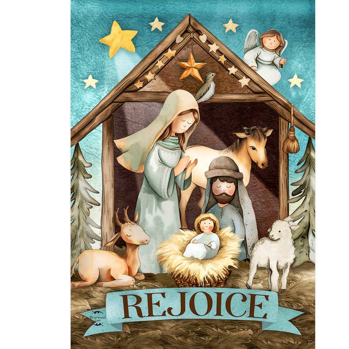 Briarwood Lane - Vente Drapeaux - Drapeau de Jardin Sainte Nativité Réjouissez-vous1