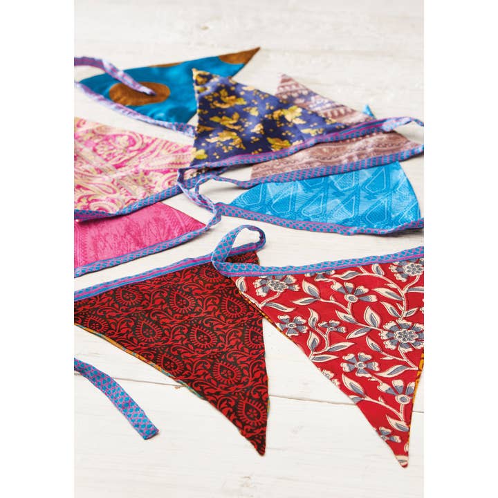 Namaste - Wholesale Bunting/Garland - String of Recycled Sari Bunting
