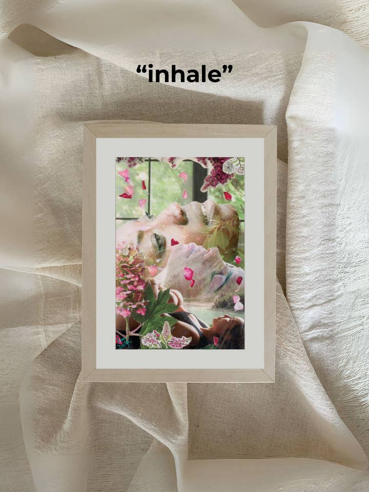 "inhale" 4x6 art print for wholesale by Keen Design
