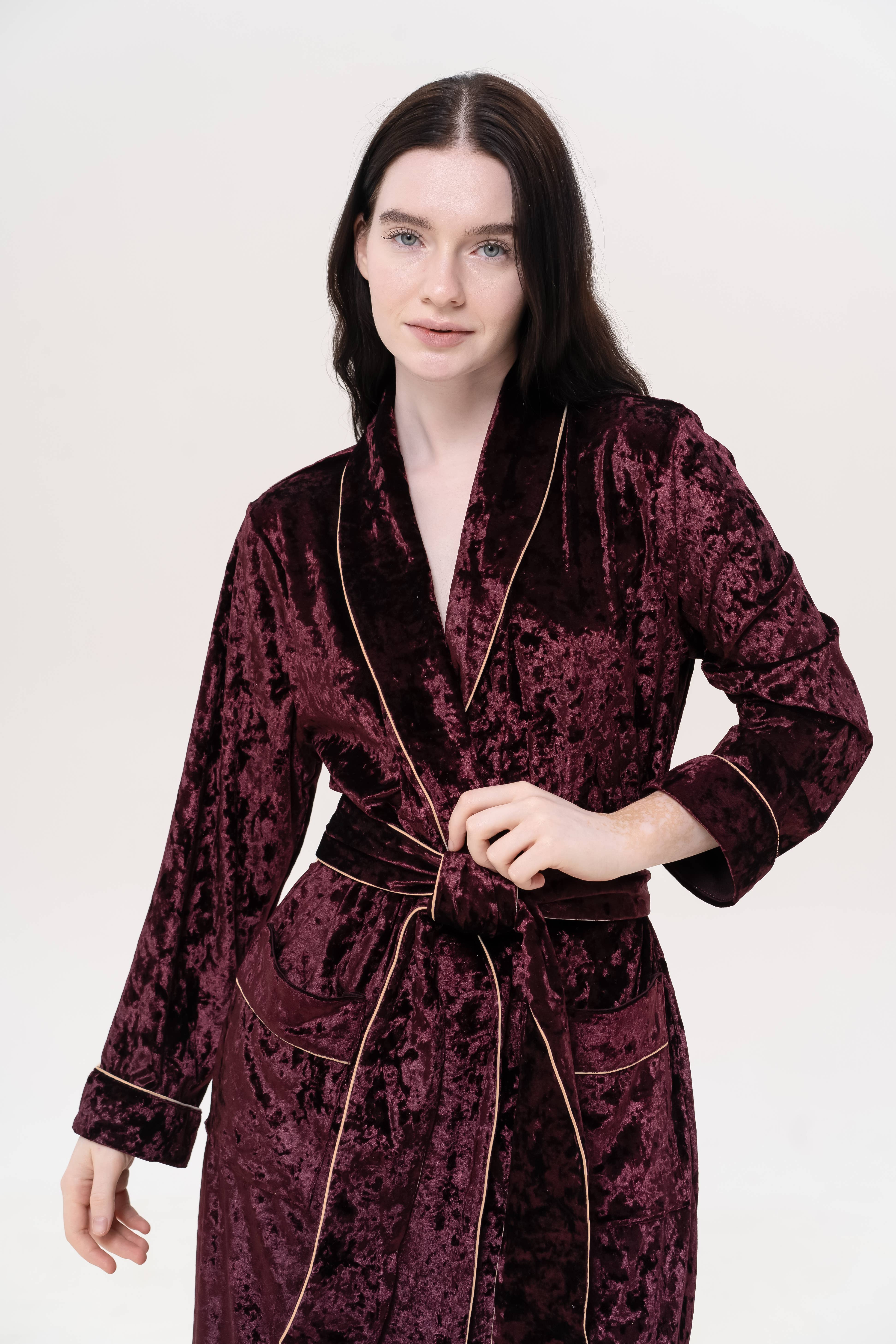 IDENTITY LINGERIE - Wholesale Robe - Women's - Velvet Robe Long Nightwear Women Dressing Gown Kimono Robes4