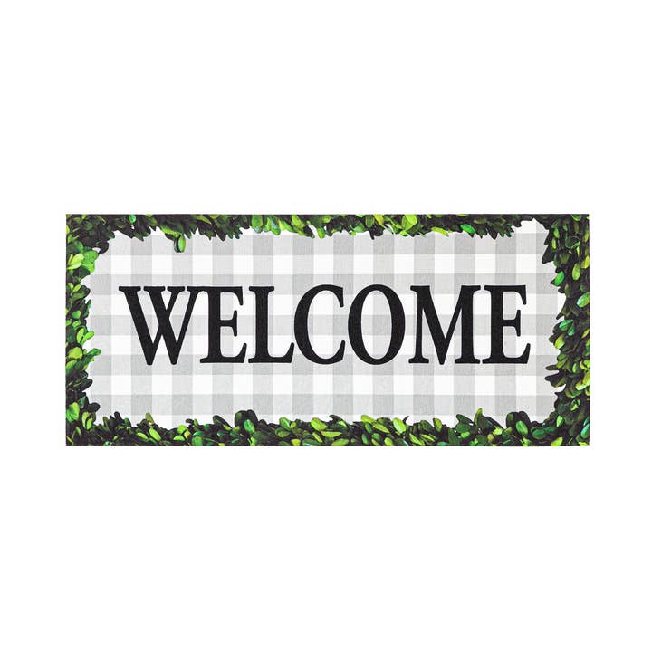 Boxwood Framed Plaid Sassafras Switch Mat for wholesale by Evergreen Enterprises