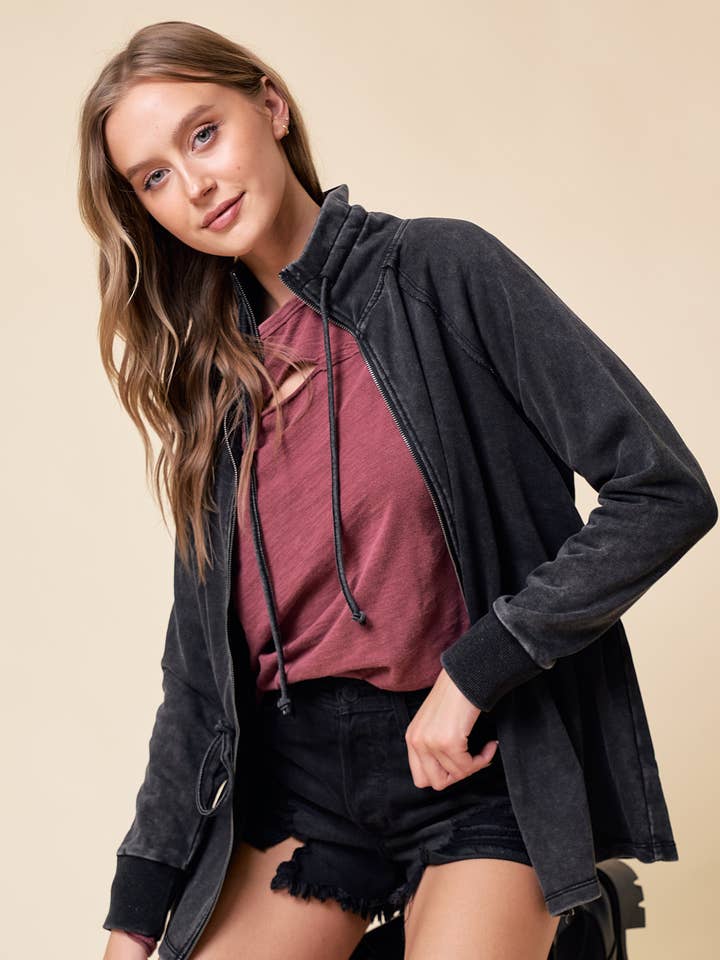 Casaco Malha Zip-up - 10016J por atacado de Doe and Rae