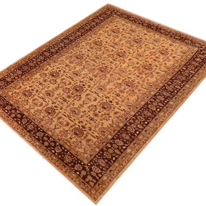 Shabby Chic Ziegler Basilia Light Gold/Brown Wool Rug - 10'1'' x 15'8'' for wholesale by Arshs Fine Rugs