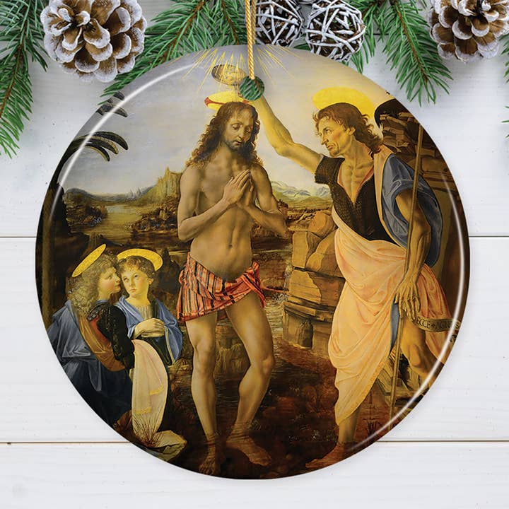 Adorno de cerámica de la colección de pinturas de Leonardo da Vinci para venta al por mayor de OrnamentallyYou