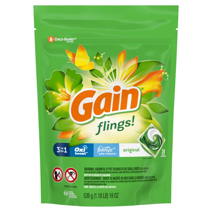 Gain Fling! Original Scent Laundry Pods, 24pk, 4 Cases for wholesale by Everyday Supply Co