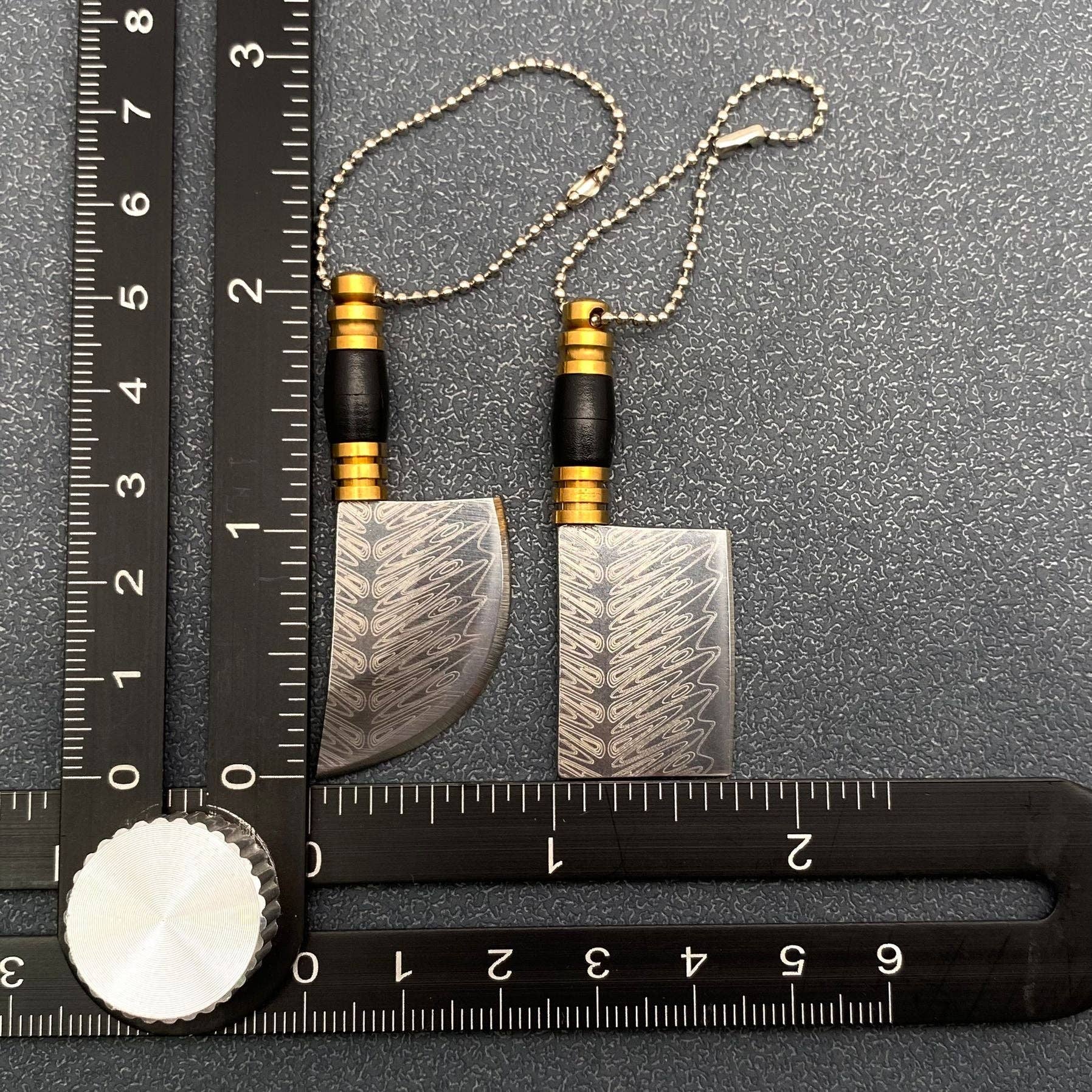 Mio Queena - Vendita all'ingrosso Coltellino tascabile/portacoltellino - Mini Coltello Tascabile Portatile con Motivo Damascus Stampato al Laser e Custodia7