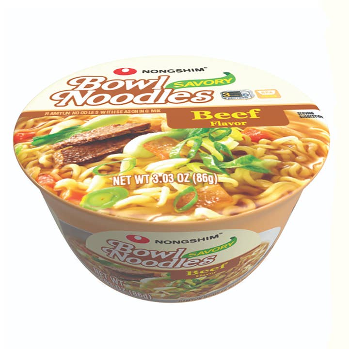 K Moitves - Wholesale Ramen - Nongshim Beef Noodle Bowl-86g (Pack of 12 Cups)
