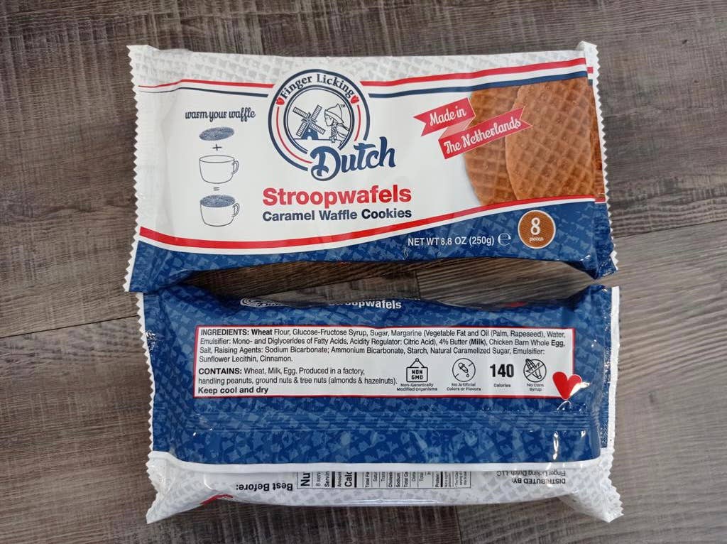 Finger Licking Dutch Stroopwafel Cookies - Venta al por mayor Galletas - Galletas Stroopwafels Holandesas con Caramelo, bandeja de 8 unidades (12 unidades por paquete)13