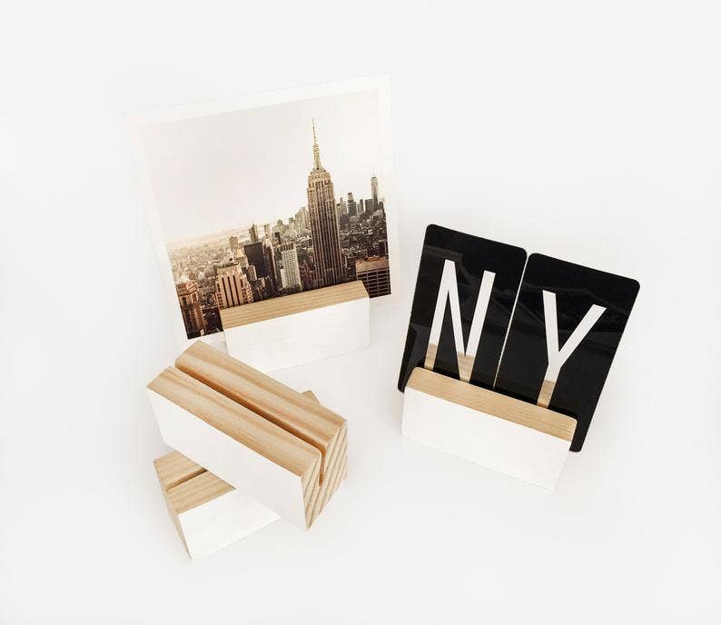 Wooden Objects Co - Wholesale Picture Frame Stand - White Block Wooden Photo Holder, Wood Picture Stand1