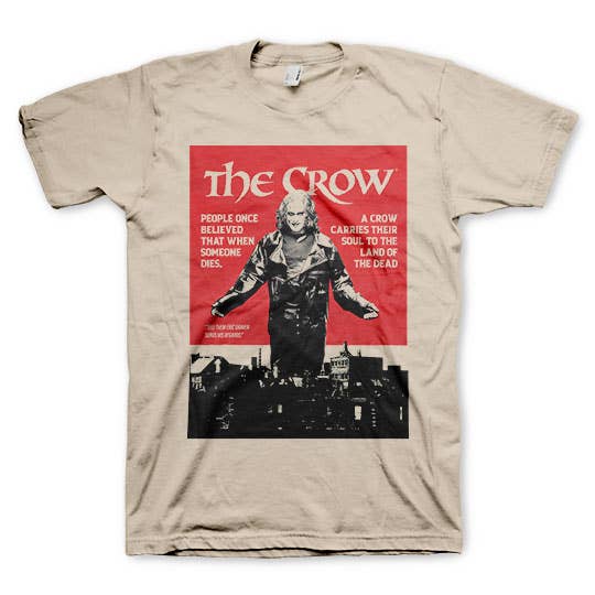 Manic Merch - Wholesale Screen Printed T-Shirt - Unisex - The Crow- Poster Cream - Graphic Tee