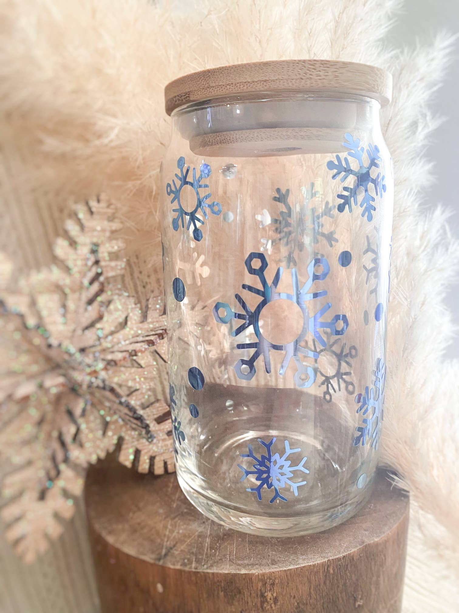 Drink Happy Design Co - Wholesale Drinking Glass/Cup - Christmas Early Release- Snowflakes1