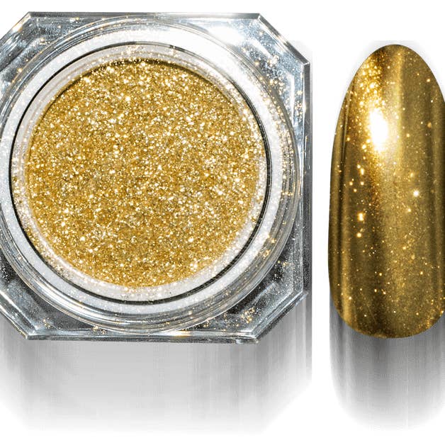 Mirror chrome powder, amber, 2 g. for wholesale by HOLLYWOOD NAILS