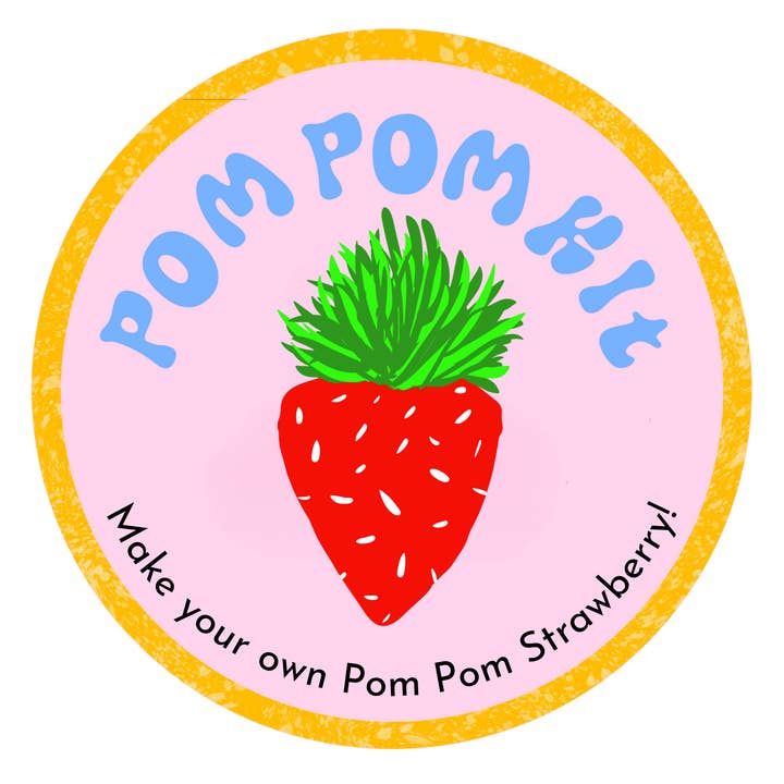 Jordbær Pom Pom DIY-sæt for engroshandel hos Fat Pom Poms