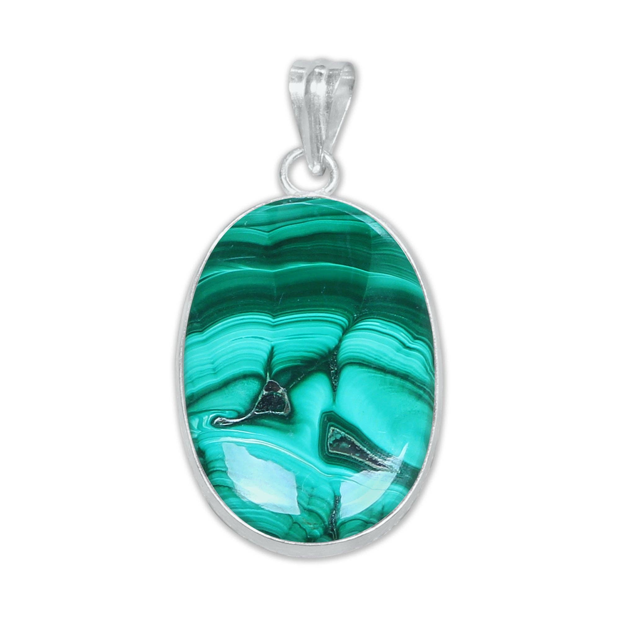 Handmade Jewels - Wholesale Individual Charm/Pendant - Malachite Minimalist Pendants -  Handmade, Silver-Plated, Wholesale10